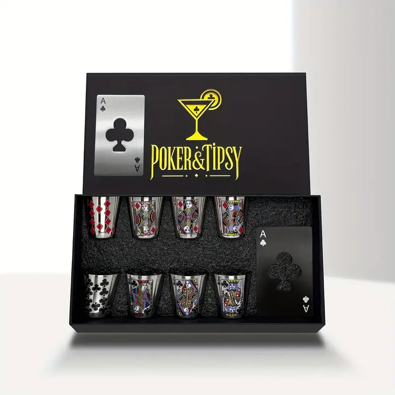 🎲 Zestaw Kieliszków „Royal Shots” – Karciany Klimat i Imprezowy Styl 🍸