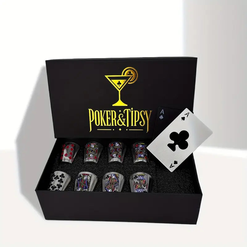 🎲 Zestaw Kieliszków „Royal Shots” – Karciany Klimat i Imprezowy Styl 🍸